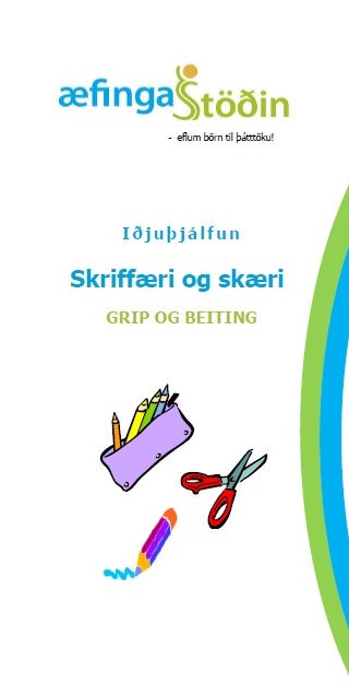 Skriffæri og skæri bæklingur