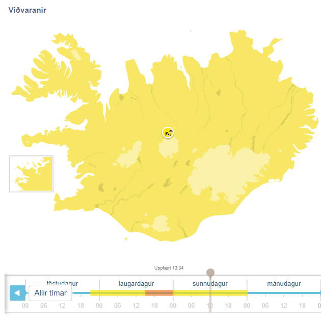 Skjáskot af vef Veðurstofu Íslands www.vedur.is