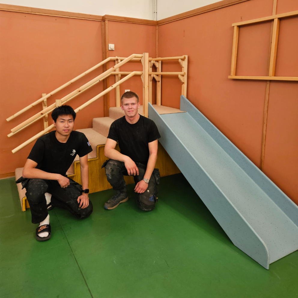 Sérsmíðuð rennibraut í samvinnu við Tækniskólann