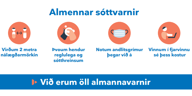 Skjáskot af upplýsingaplakati Almannavarna