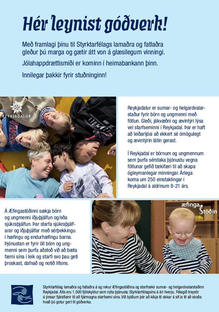 Hér leynist góðverk: Jólahappdrætti Styrktarfélags lamaðra og fatlaðra 2020