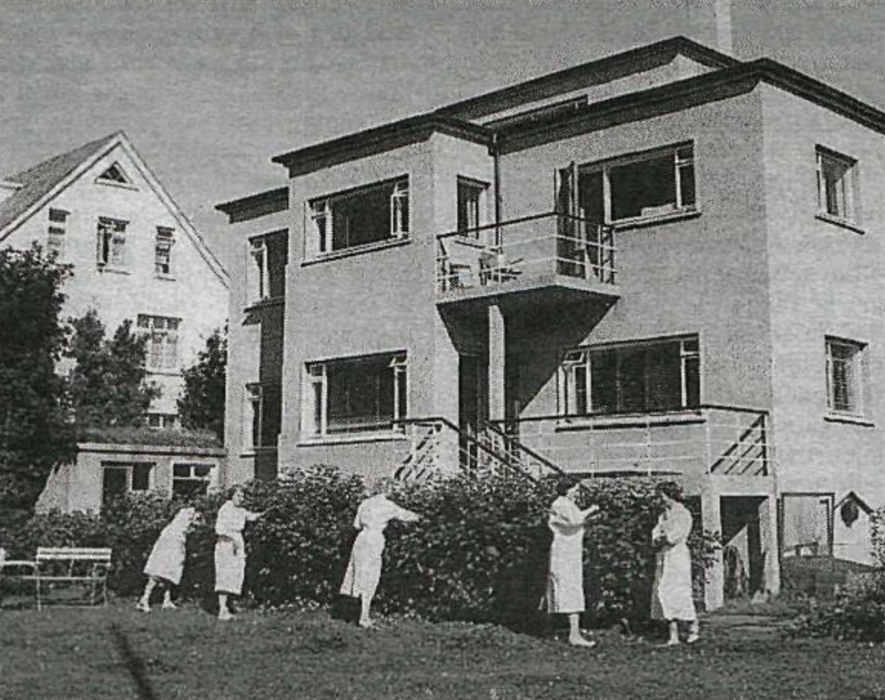 Fyrsta húsnæði Æfingastöðvarinnar við Sjafnargötu.