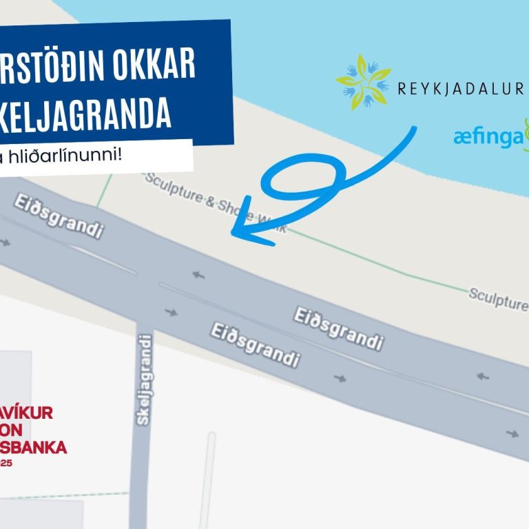 Hvatningarstöð og varningur fyrir hlaupið!