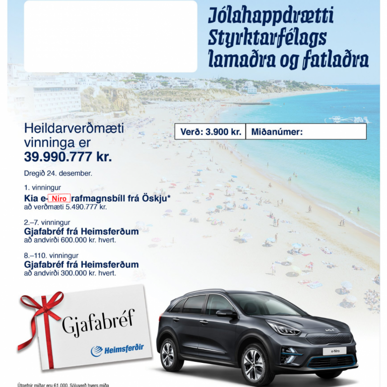 Villa á happdrættismiðanum: Kia e-Niro í verðlaun í stað e-Soul